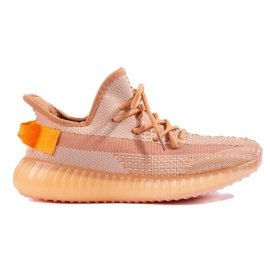 Textilní tenisky na platformě pomerančový 2