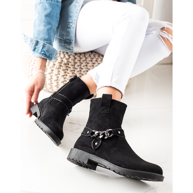 Klasické semišové dělníky černý 2