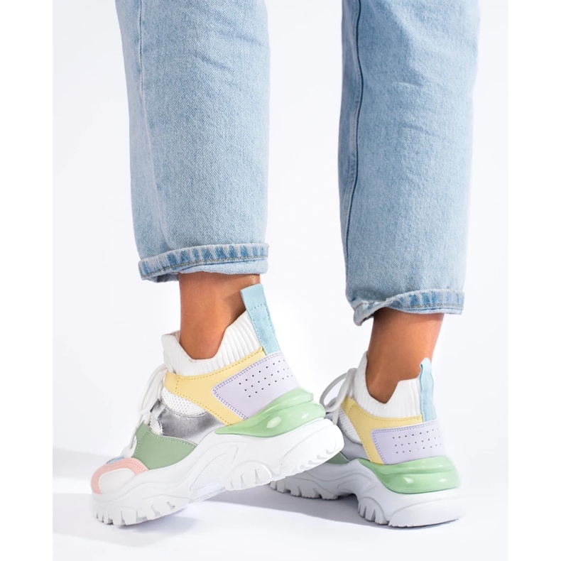 Barevné nazouvací tenisky bílý 1