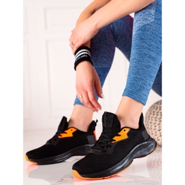 TRENDI Svázané sportovní boty černá žlutá 1