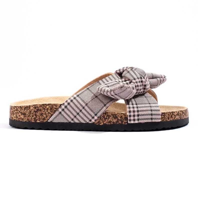 W. Potocki Ležérní pantofle s mašlí béžový 2