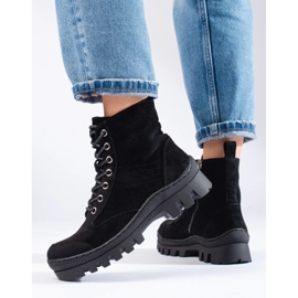 S. BARSKI Šněrovací kozačky značky S.BARSKI černý 2