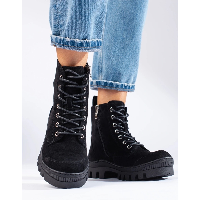 S. BARSKI Šněrovací kozačky značky S.BARSKI černý 1