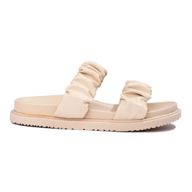 J. Star Béžové pantofle s proužky béžový 1