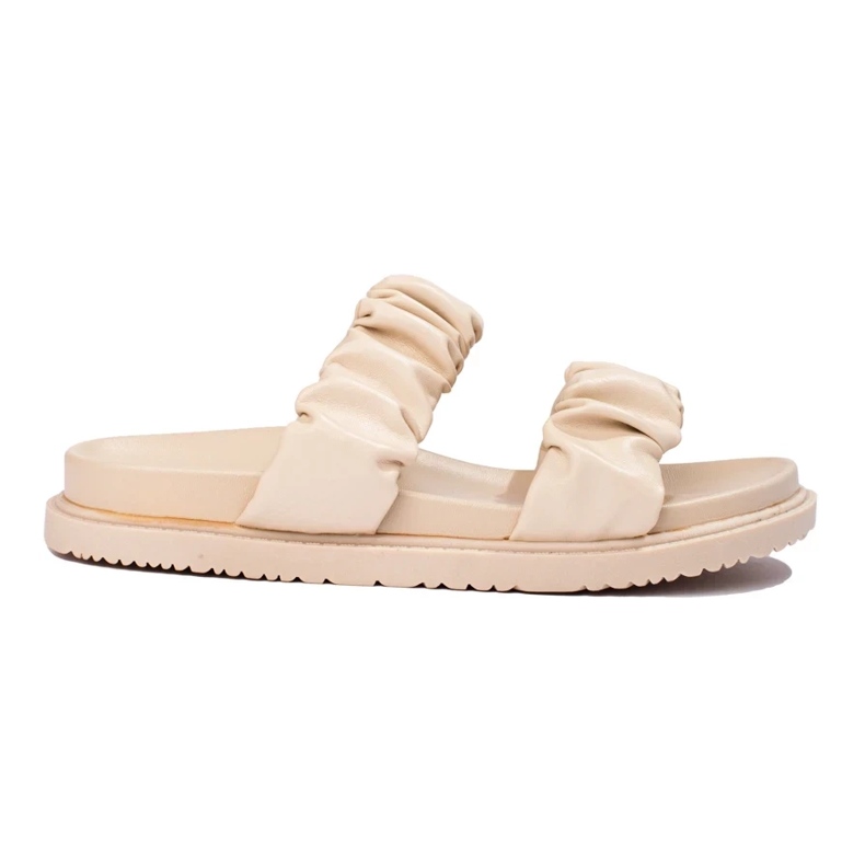 J. Star Béžové pantofle s proužky béžový 1