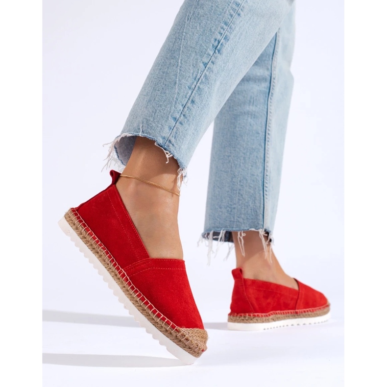 T.Sokolski Kožené Espadrilky Na Platformě červený 2