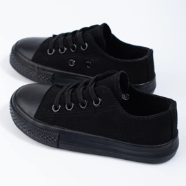 Černé dětské tenisky Vico s gumičkami černý 2