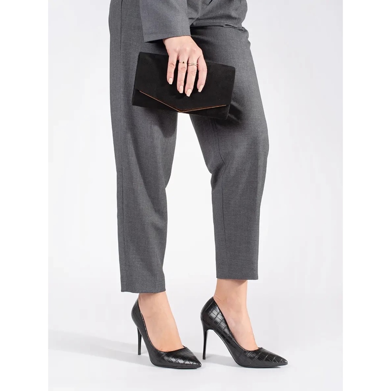 Módní dámské lodičky na vysokém podpatku černá 2