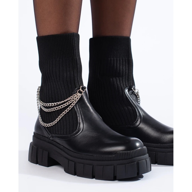 Černé dámské pracovní boty s ponožkami černá 1