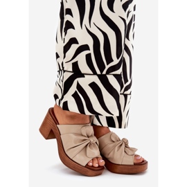 Dámské žabky na ekologickém postu béžový 1