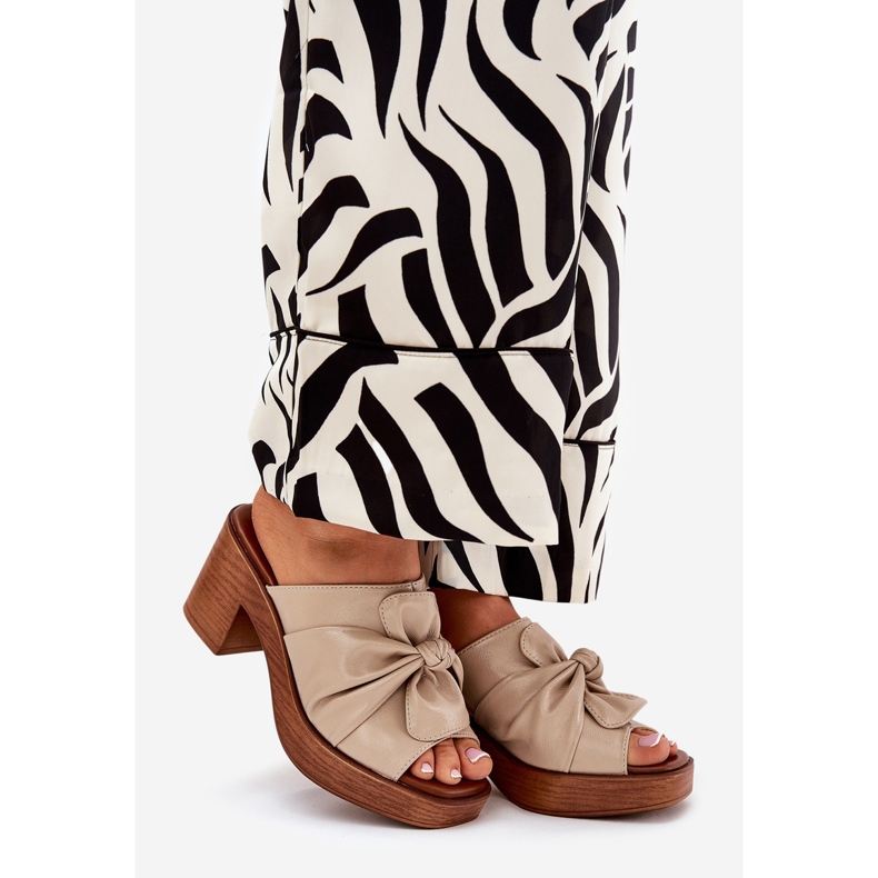 Dámské žabky na ekologickém postu béžový 1