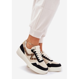 Dámská sportovní bota na platformě Leopard Print černý 1