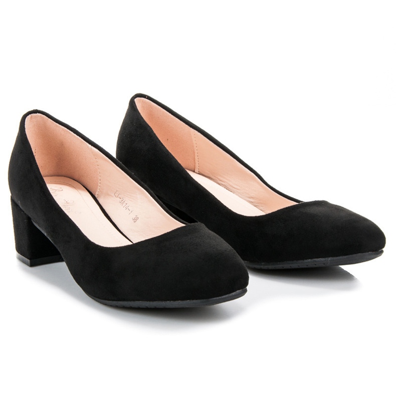 Best Shoes Nízké semišové lodičky černý 1