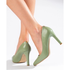 Dámské pistáciové lodičky zelený 1