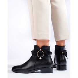 Dámské ploché kotníkové boty černý 1