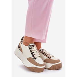 Dámské tenisky na masivní platformě Beige Zebra béžový 1