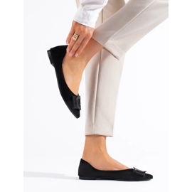 Dámské černé semišové balerínky černá 1