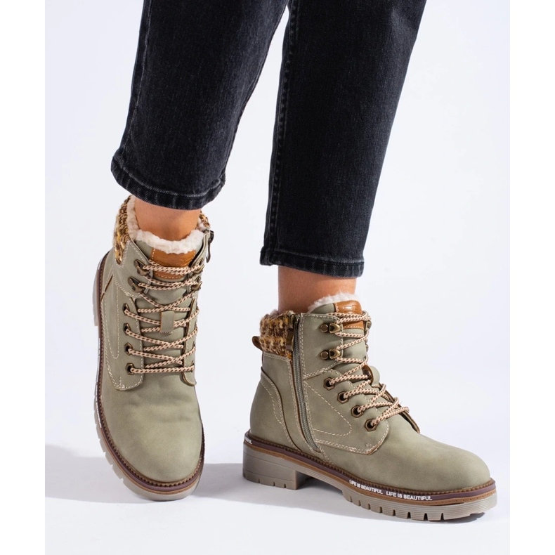 Šedé dámské kozačky šedá 2