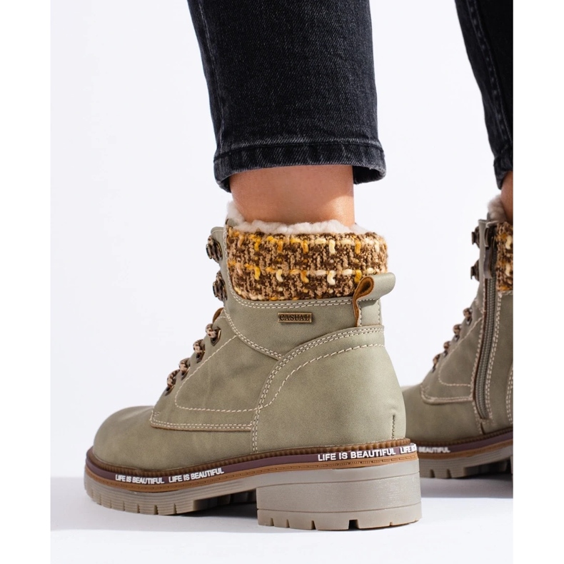 Šedé dámské kozačky šedá 1