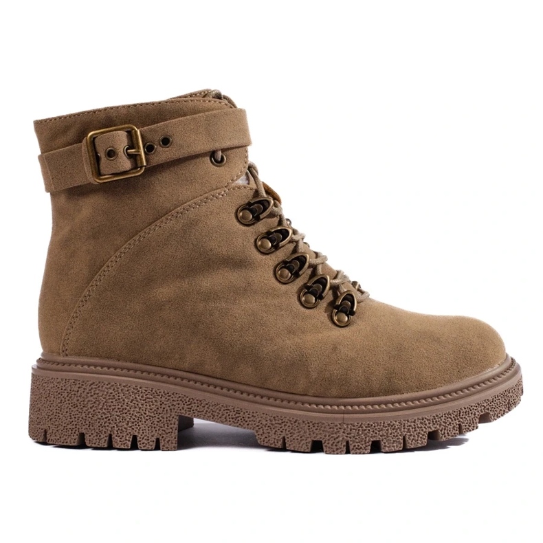 Dámské semišové kozačky béžový 2