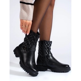 Dámské dělnice s prošíváním černý 2