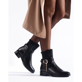 Dámské ploché kotníkové boty černý 1