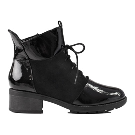 Elegantní šněrovací kozačky Shelovet pro ženy černý 1