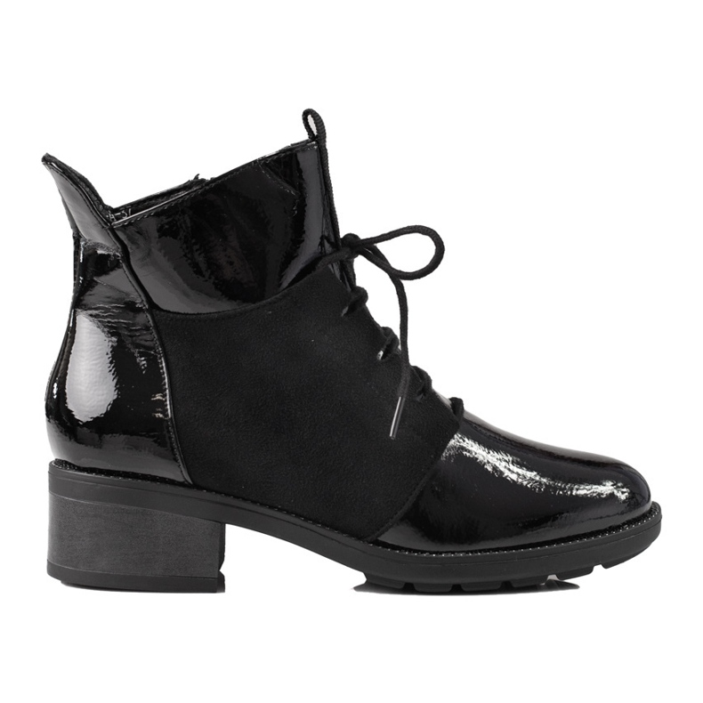 Elegantní šněrovací kozačky Shelovet pro ženy černý 1