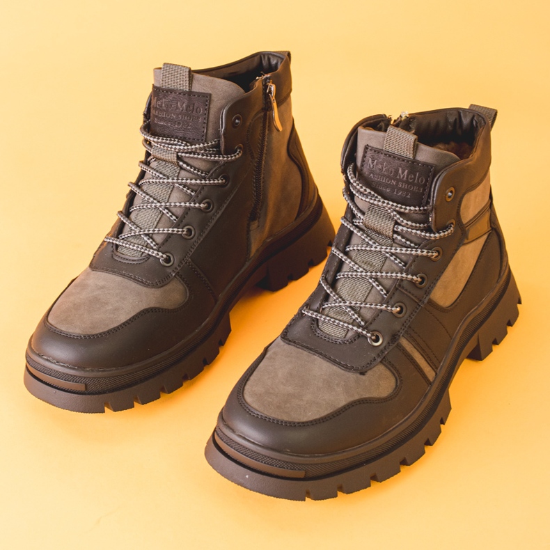 Pánské zimní boty zateplené kožíškem šedá 1