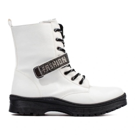 W. Potocki Dívčí boty Potocki s krystaly bílý 1