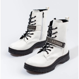 W. Potocki Dívčí boty Potocki s krystaly bílý 2