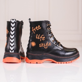 W. Potocki Černé dívčí kozačky značky Potocki černý 2