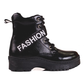 W. Potocki Dívčí kozačky Potocki fashion černý 1