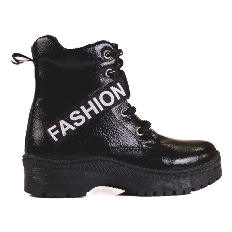W. Potocki Dívčí kozačky Potocki fashion černý 1