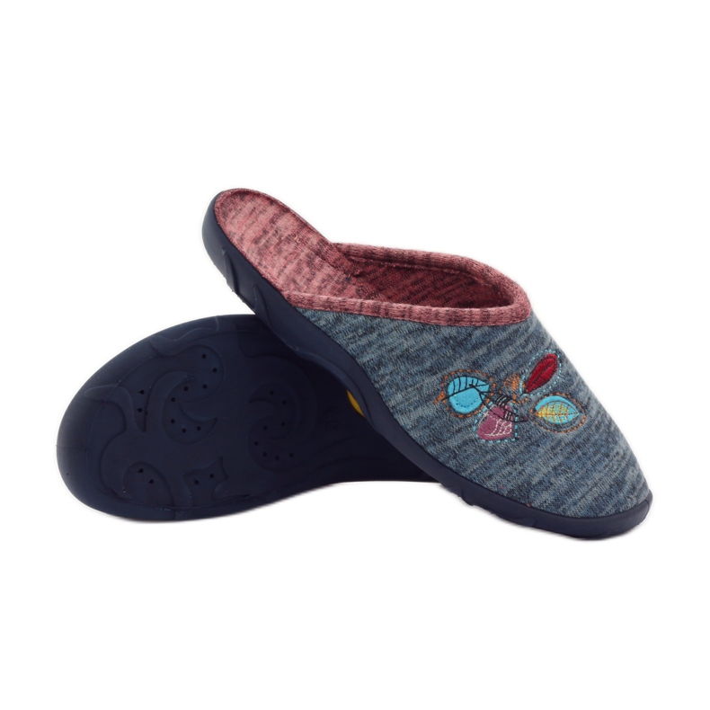 Befado dámské boty pantofle 235d151 pantofle hnědý modrý 3