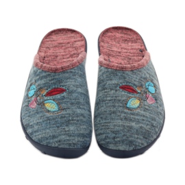 Befado dámské boty pantofle 235d151 pantofle hnědý modrý 4