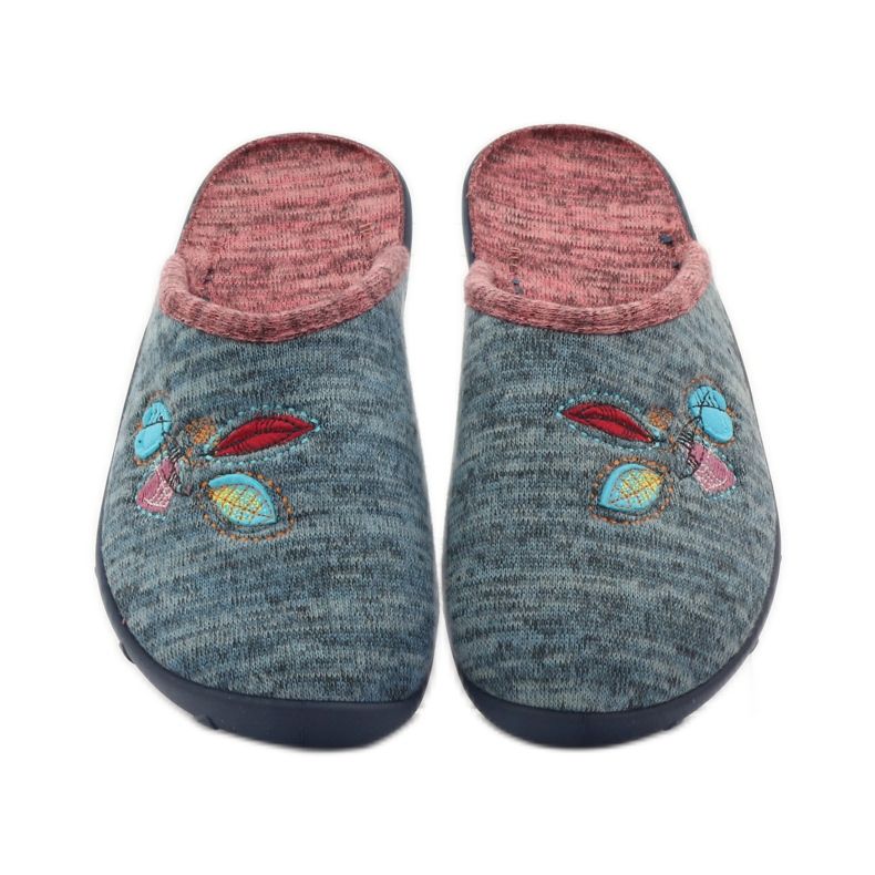 Befado dámské boty pantofle 235d151 pantofle hnědý modrý 4