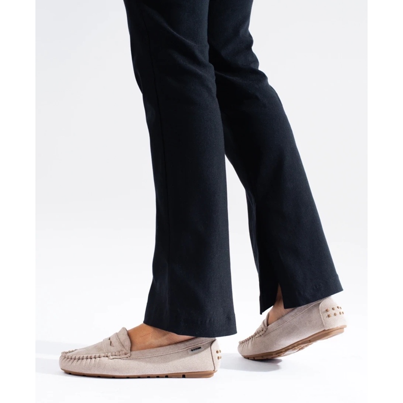 Dámské semišové mokasíny Shelovet elastické béžové béžový 1