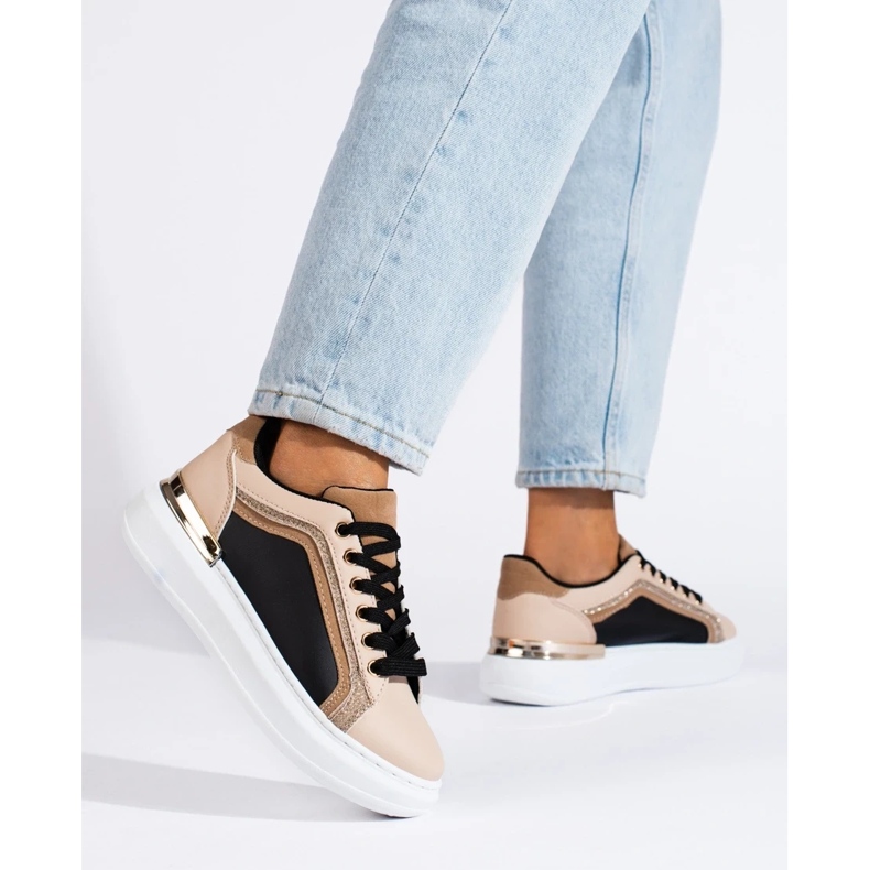 Dámské béžové tenisky se třpytkami béžový 1