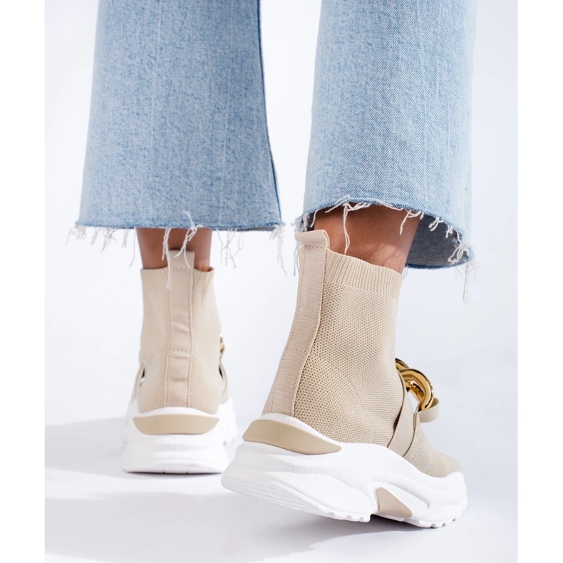 Dámské tenisky Shelovet s béžovou ponožkou béžový 1