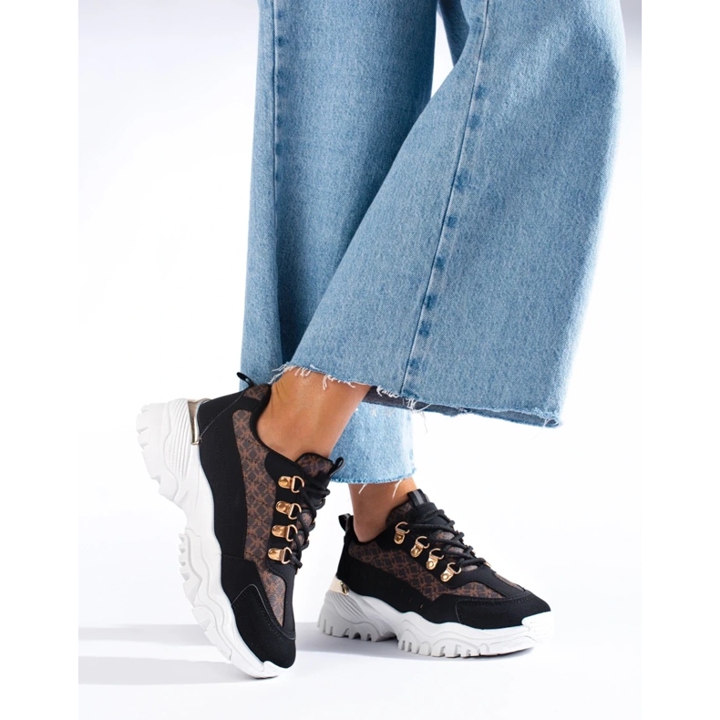 Dámské černé tenisky se vzorem černá 2