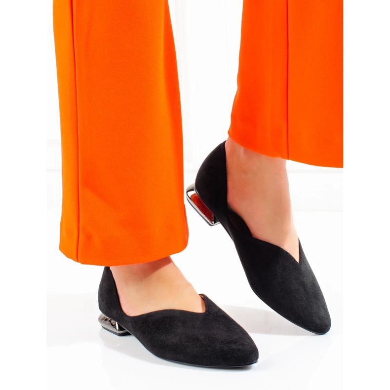 W. Potocki Dámské semišové baleríny Potocki černé černá 2