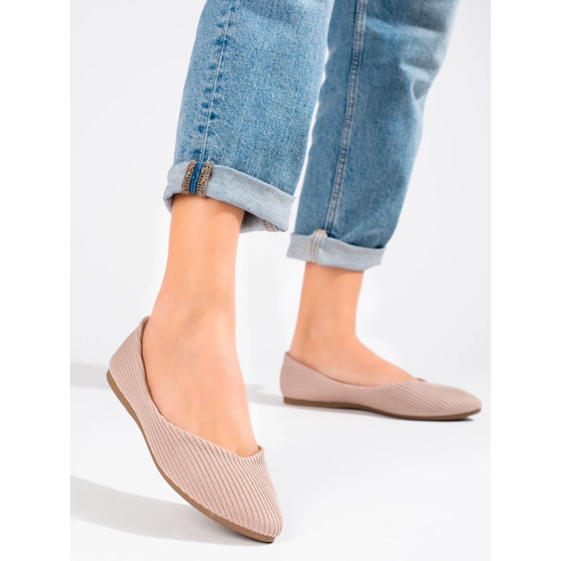 Dámské textilní baleríny Vinceza béžový 2