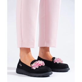 Dámské mokasíny na platformě Shelovet semiš černý 1