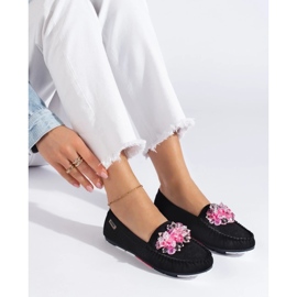 Černé semišové dámské mokasíny Shelovet černá 1