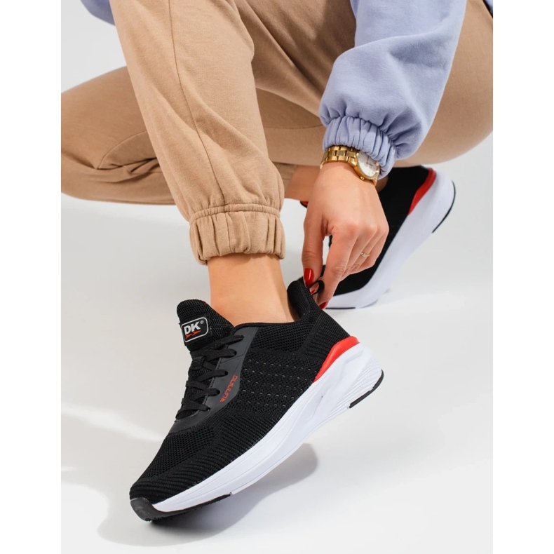 Dámské černé sportovní boty se silnou podrážkou DK černá 2 Dámské černé sportovní boty se silnou podrážkou DK černá 2