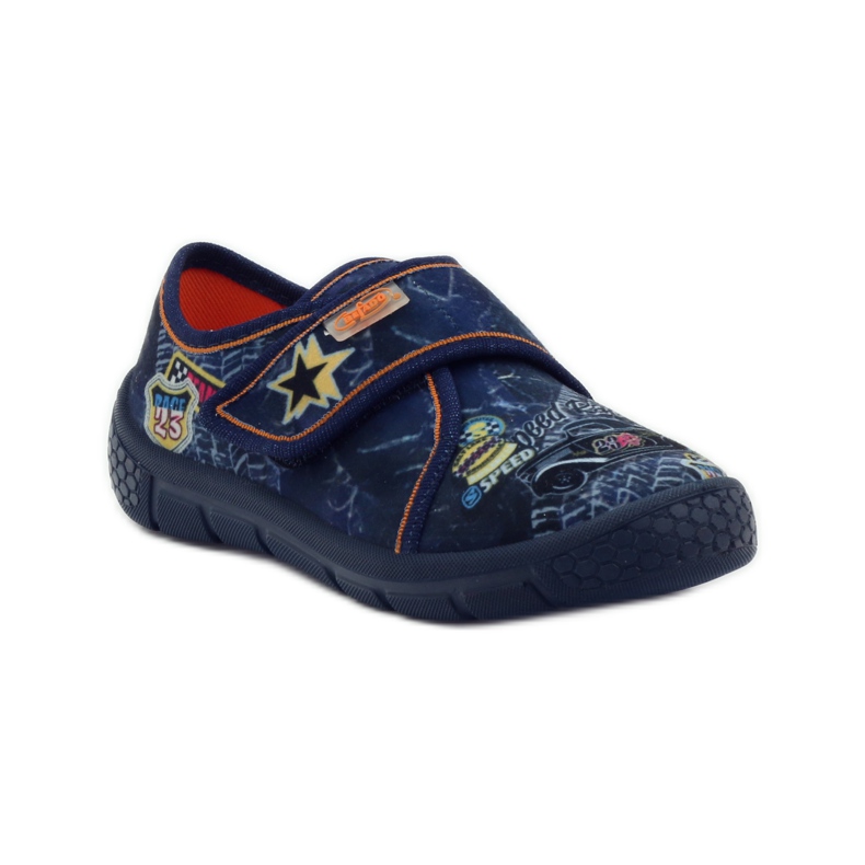 Pantofle Super Light Bottom Car Befado námořnická modrá oranžový 1