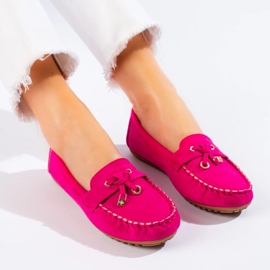 Dámské růžové semišové mokasíny od Shelovet růžový 1