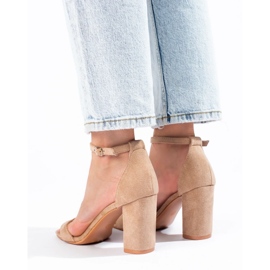 Béžové semišové sandály Shelovet béžový 2