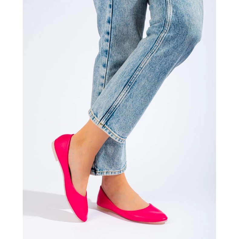 Dámské růžové baleríny vyrobené z ekokůže Shelovet růžový 2